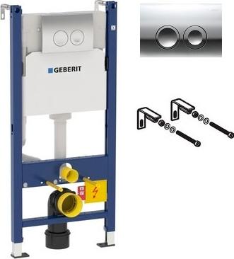 Комплект инсталляции Geberit Duofix 458.124.21.1 UP100 для подвесного унитаза, Н112, с клавишей Delta 21 (хром глянец) и подвесного унитаза Duravit ME by Starck 2530090000 с крышкой сиденьем микролифт - duravit shop