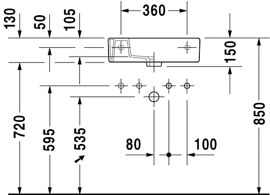 Раковина 50 см Duravit Vero 0703500009 - duravit shop