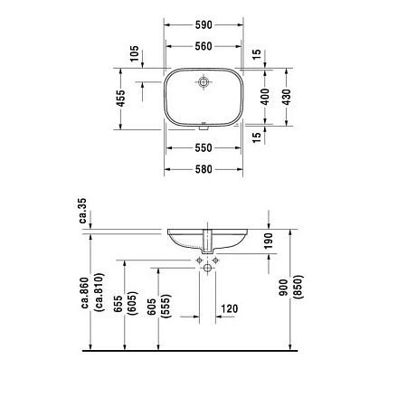 Раковина Duravit D-Code 338560000 белый - duravit shop
