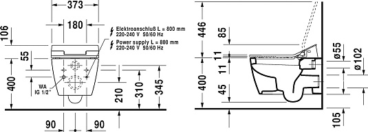 Унитаз подвесной Duravit ME by Starck  2528590000 - duravit shop