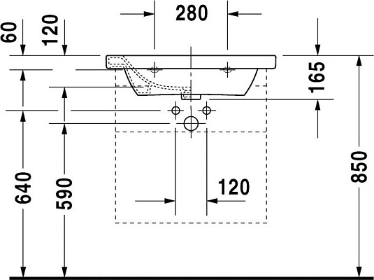 Раковина 65 см Duravit DuraStyle 2320650000 - duravit shop