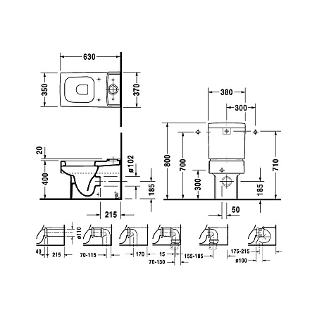 Унитаз напольный Duravit Vero 2116090000 с бачком 0909100005 - duravit shop