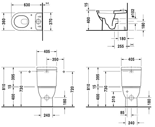 Унитаз напольный Duravit Darling New 2138090000 с бачком 0931100005 - duravit shop