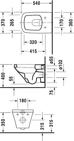 Подвесной унитаз Duravit DuraStyle 2536090000 - duravit shop
