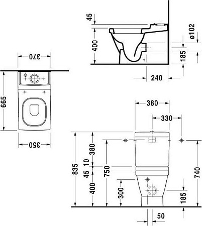 Чаша напольного унитаза Duravit 2ND Floor 2106090000 - duravit shop