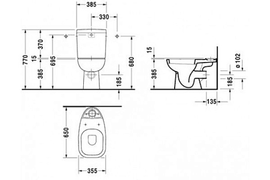 Унитаз напольный Duravit D-Code 21110900002 с бачком 0927100004 - duravit shop