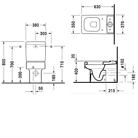 Бачок для унитаза Duravit Vero 0909100005 подключения снизу слева - duravit shop