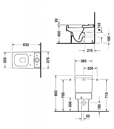 Унитаз напольный Duravit Vero 2116090000 с бачком 0909100005 - duravit shop