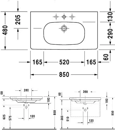 Раковина Duravit D-Code 3428500002 белый - duravit shop