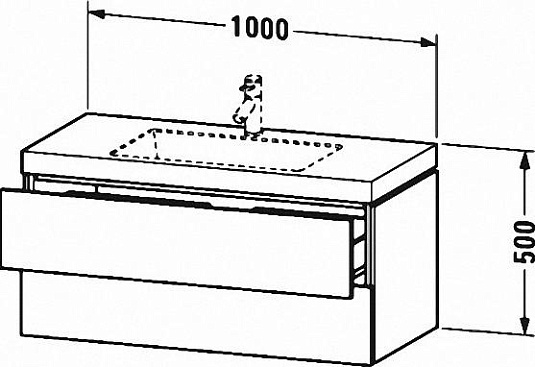 Тумба под раковину c умывальником 100 см Duravit L-Cube LC6928O1313, американский орех - duravit shop