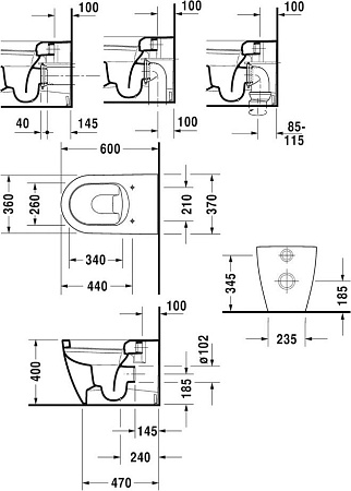 Унитаз приставной Duravit Me by Starck 2169090000 - duravit shop