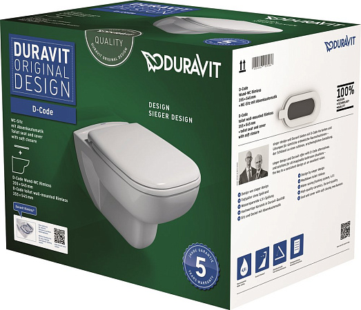 Унитаз Duravit D-Code 45700900A1 подвесной с сиденьем Микролифт - duravit shop